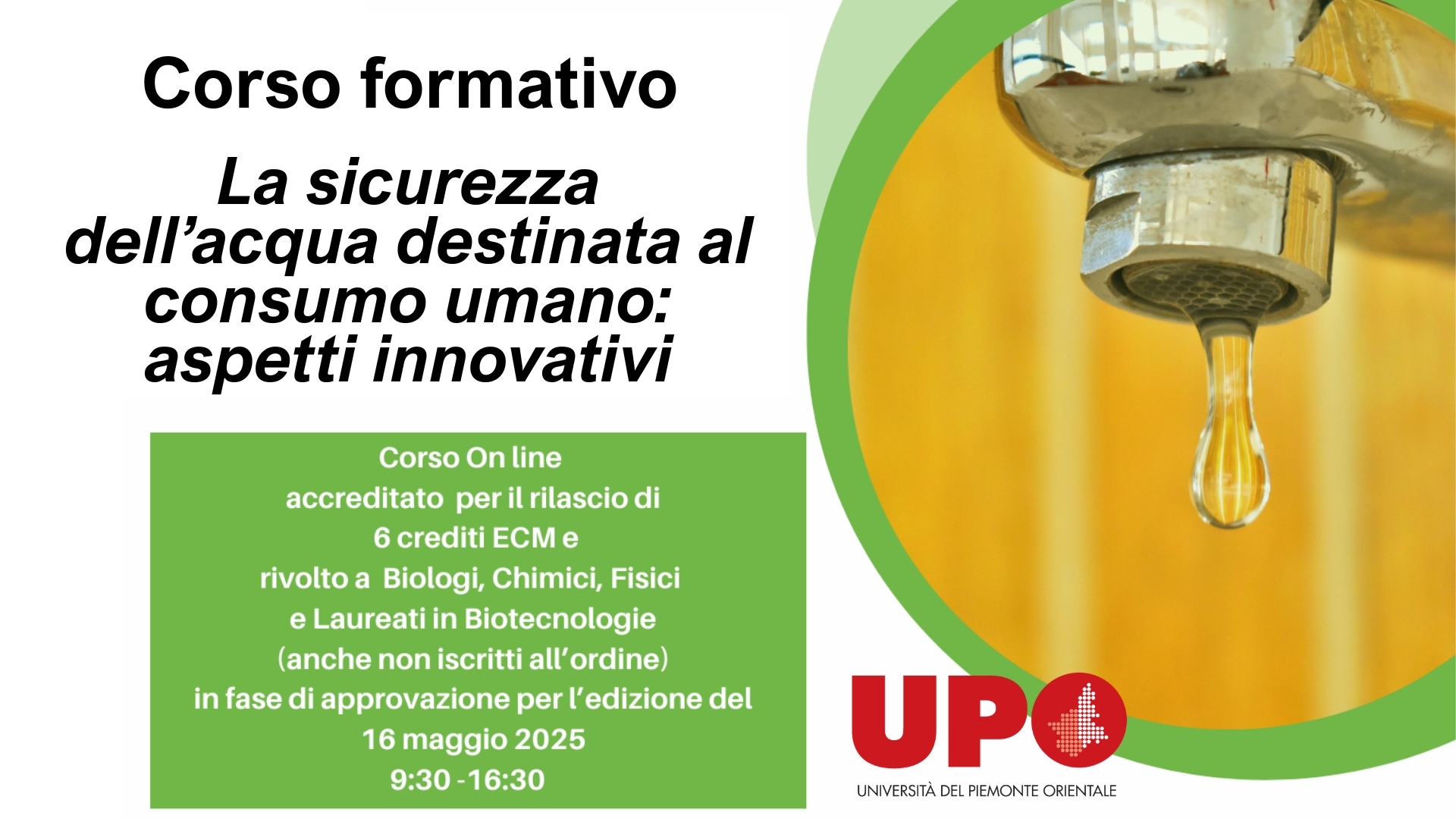Clicca per accedere all'articolo Webinar "La sicurezza dell’acqua destinata al consumo umano: aspetti innovativi"