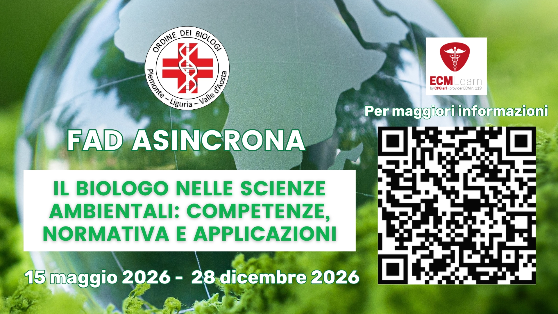 Clicca per accedere all'articolo Corso FAD accreditato ECM "Il Biologo nelle scienze ambientali: competenze, normativa e applicazioni"