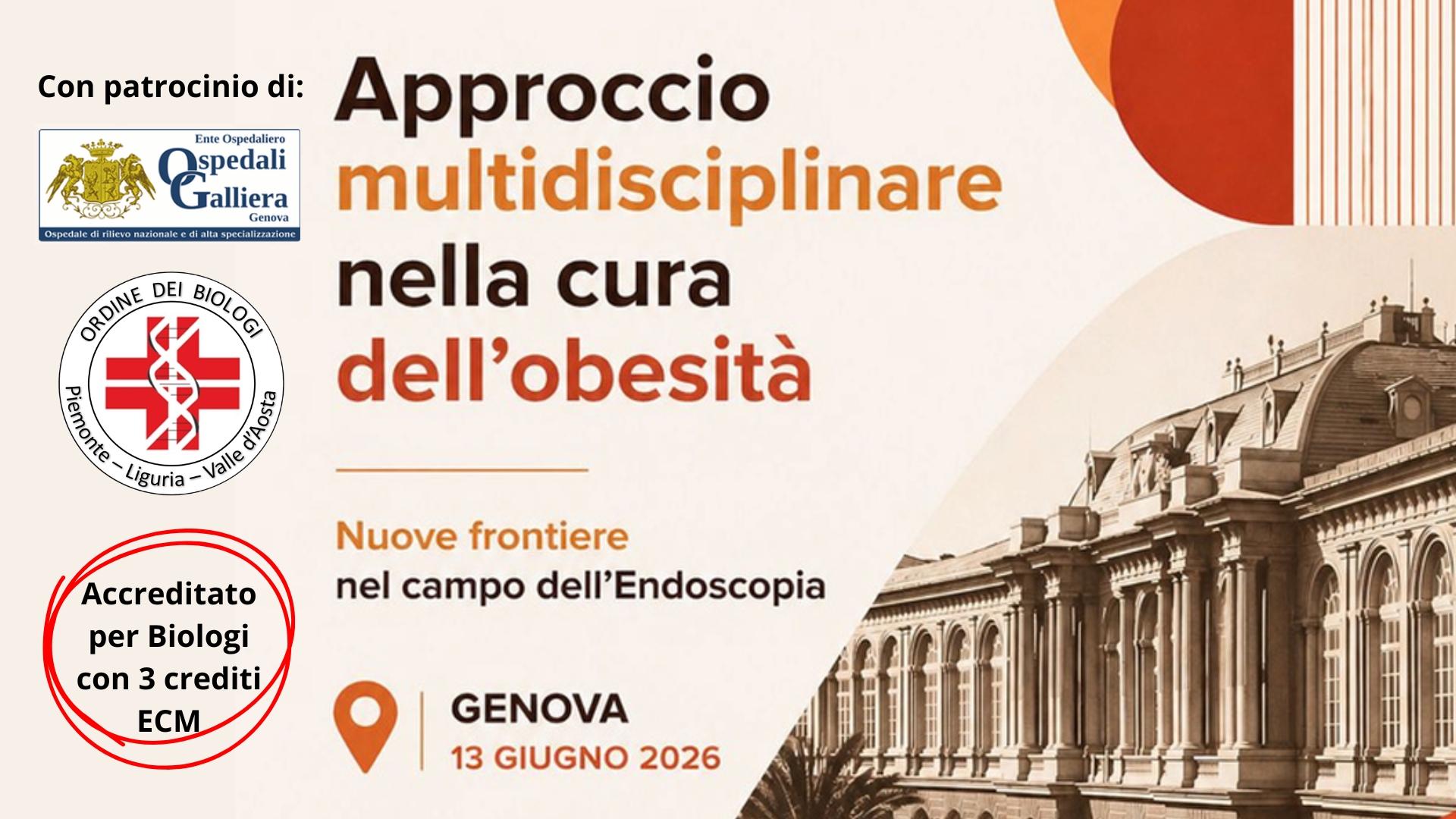 Clicca per accedere all'articolo Approccio multidisciplinare nella cura dell’obesità: il convegno di Genova per rafforzare la rete clinica
