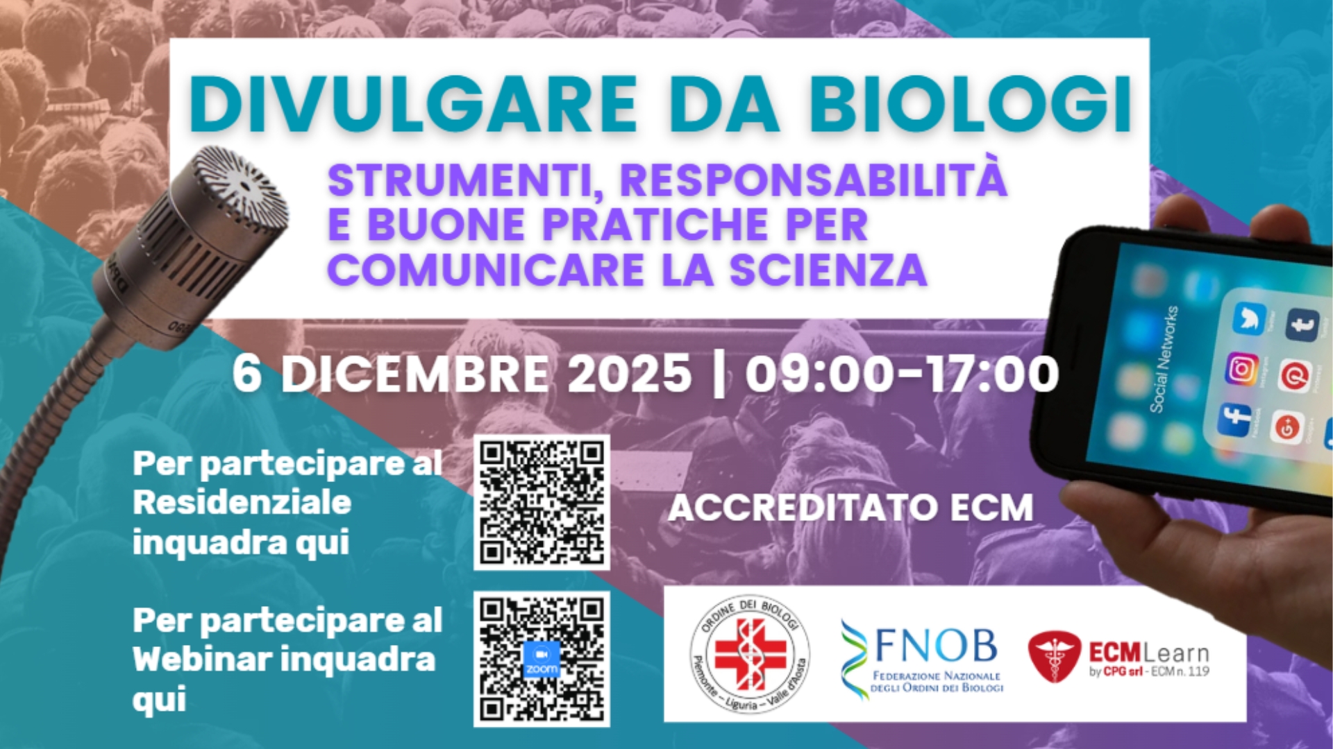 Clicca per accedere all'articolo Evento ECM "Divulgare da Biologi: strumenti, responsabilità e buone pratiche per comunicare la scienza"